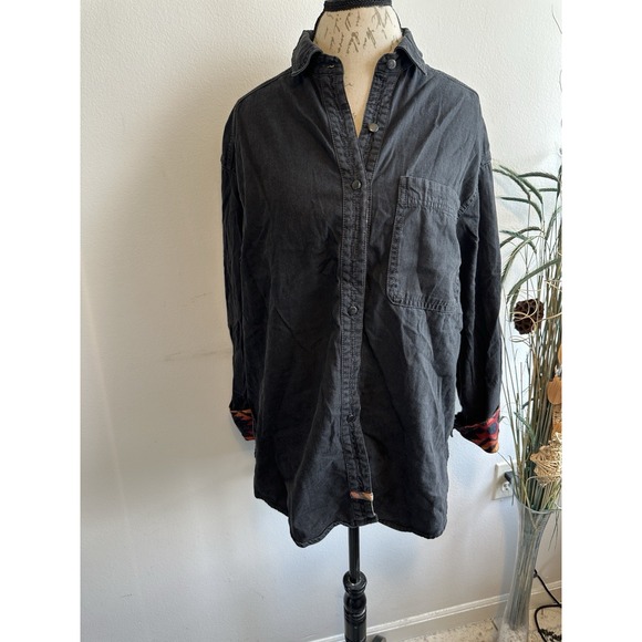 We The Free Shirt Adult S Orange‎ Gray Aztec Striped Southwestern Collared Women - Picture 3 of 10